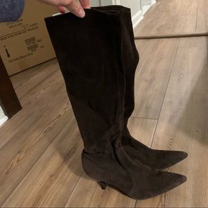 Stuart Weitzman The Wanessa Brown Suede Pointed Boots
